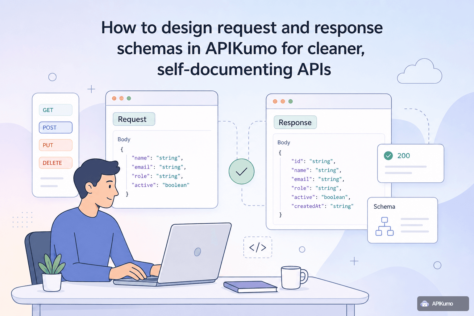 How to design request and response schemas in APIKumo for cleaner, self-documenting APIs